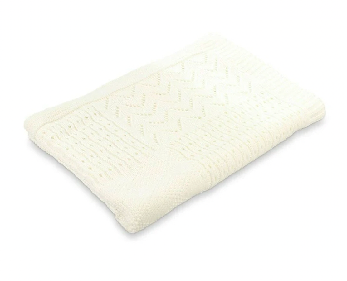 Dlux baby knit Blanket Ivory Dougal