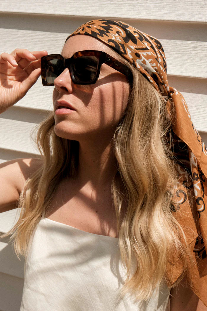 Maison Lecomte Flament Bandana Scarf - Camel