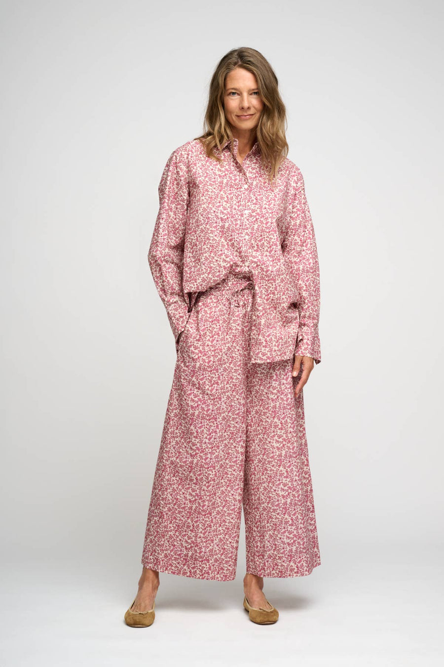 Moshi Moshi Mind Shirt - Beige/Rose Flower
