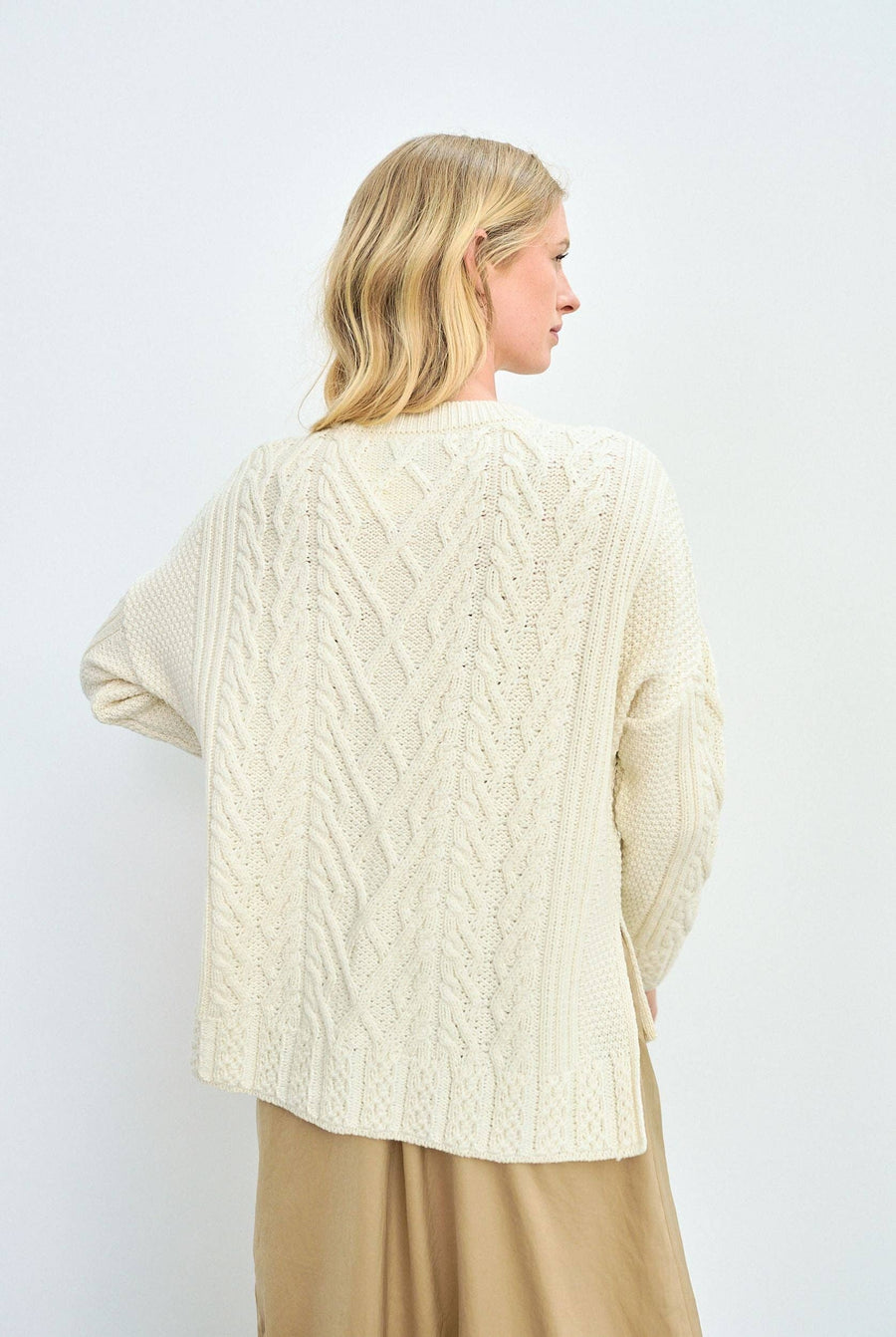 Aran Tully Box Sweater -  Cream
