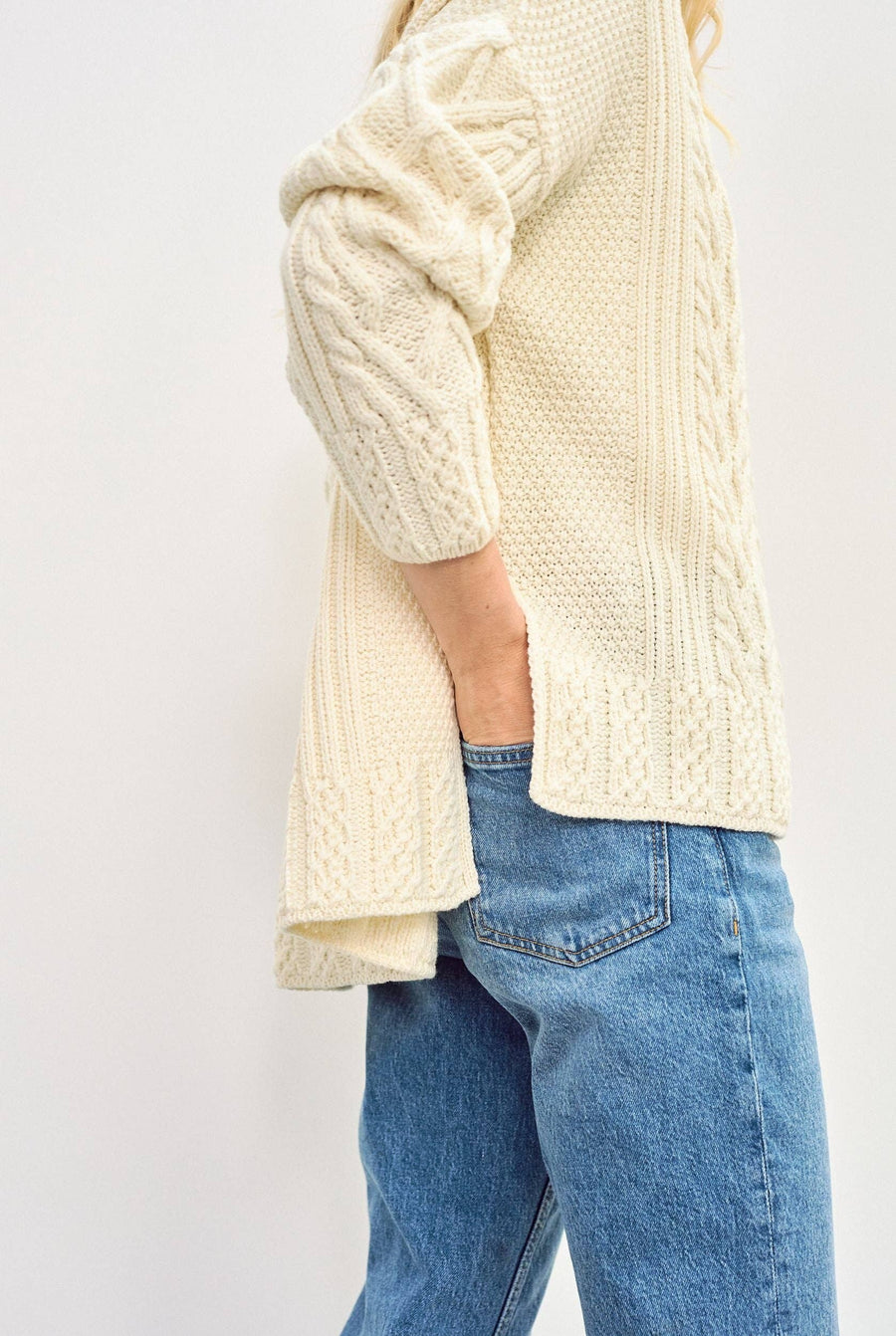 Aran Tully Box Sweater -  Cream