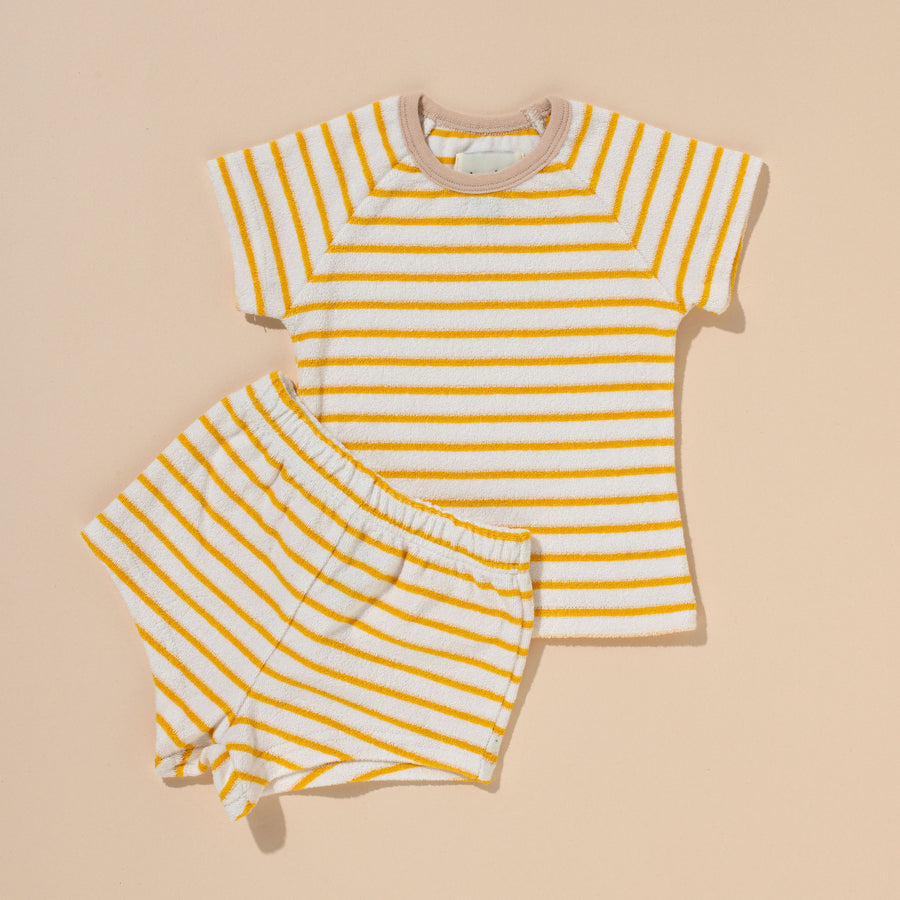 Baby Stripe Terry Tee - Yellow