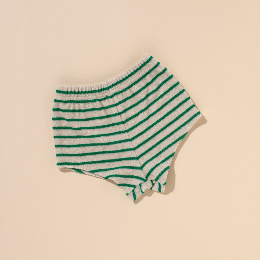 Baby Stripe Terry Shorts - Green