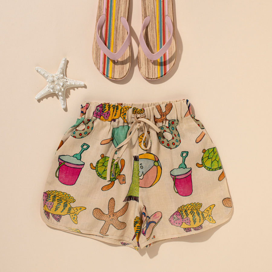 Paddle Pop Polly Kids Linen Shorts