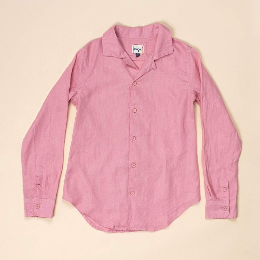 Ladies Linen Shirt - Dusty Pink