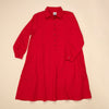 Ladies Linen Shirt Dress - Red