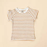 Baby Terry Stripe Tee - Brown