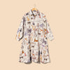 Ladies Linen Long Sleeve Dress - Dogs