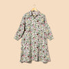 Ladies Linen Long Sleeve Dress - Floral