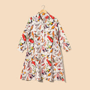 Ladies Linen Long Sleeve Dress - Rosella