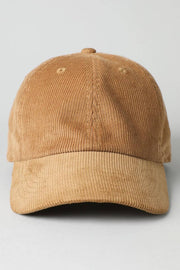 Corduroy Cotton Baseball Cap: Tan