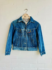 Hand crafted Denim Jacket with embroidered Doilly