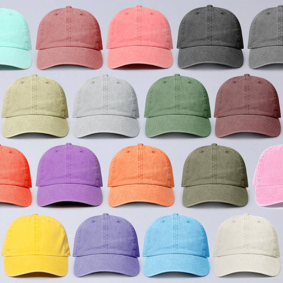 Pigment Dyed Cotton Baseball Cap: GREY / ONE SIZE