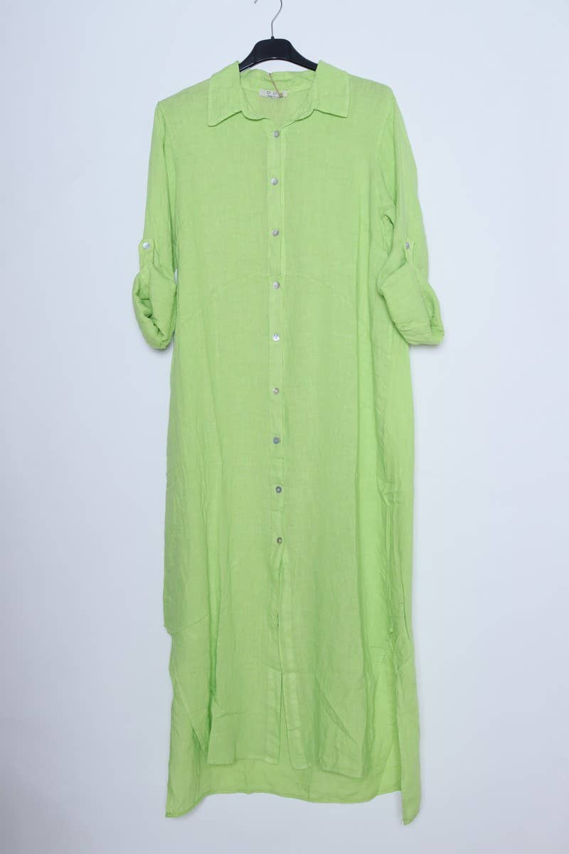 Lea & Luc linen long shirt dress : Blue jeans