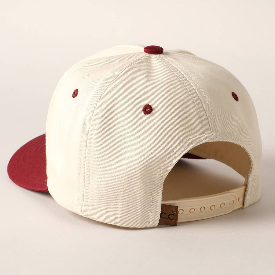 Plain Two Tone Canvas Cotton Baseball Cap : BGD / ONE SIZE