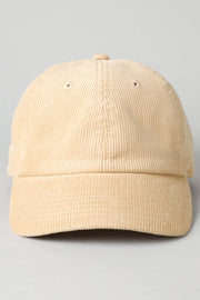 Corduroy Cotton Baseball Cap: Sand