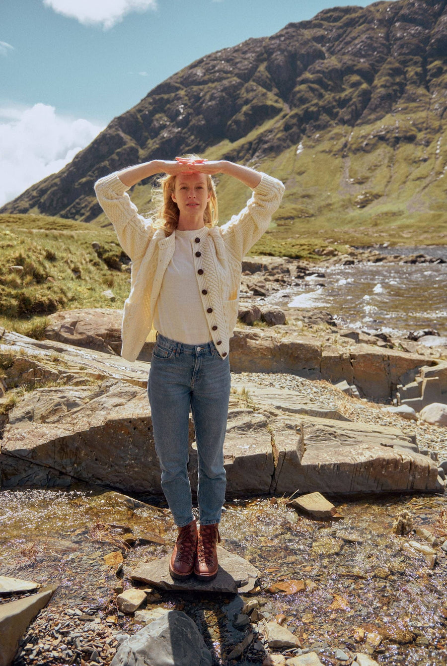 Aran Breaffy Cardigan - Cream