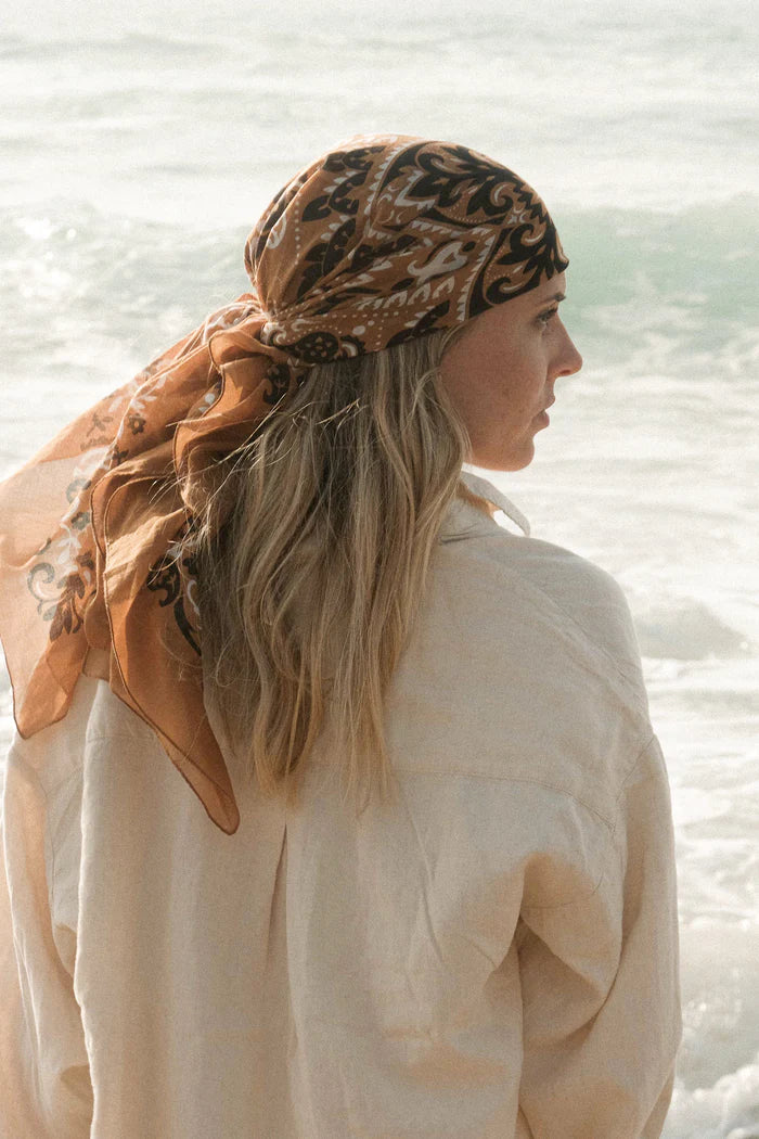 Maison Lecomte Flament Bandana Scarf - Camel