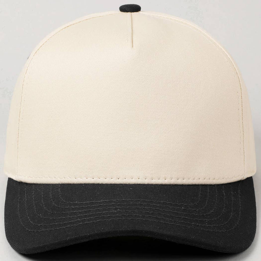 Plain Two Tone Canvas Cotton Baseball Cap : BGD / ONE SIZE