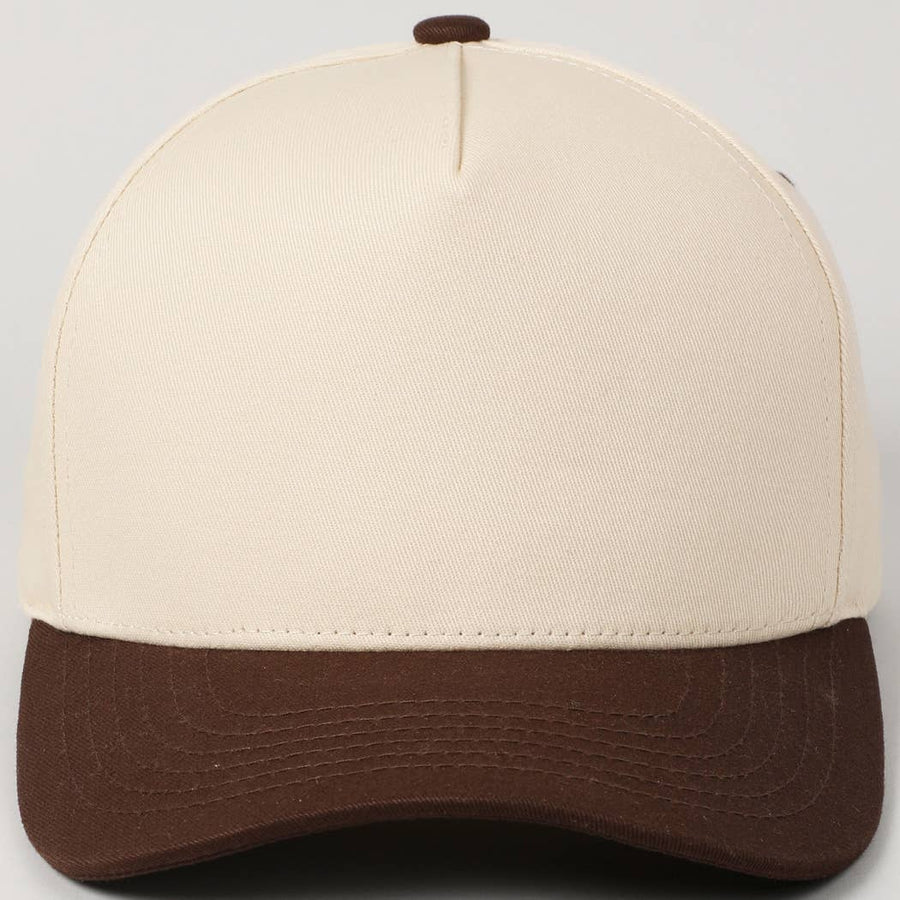 Plain Two Tone Canvas Cotton Baseball Cap : BGD / ONE SIZE