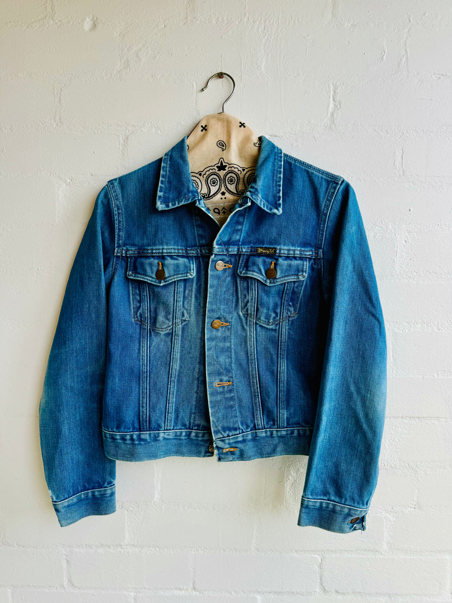 Hand crafted Vintage Denim Jacket with embroidered doily