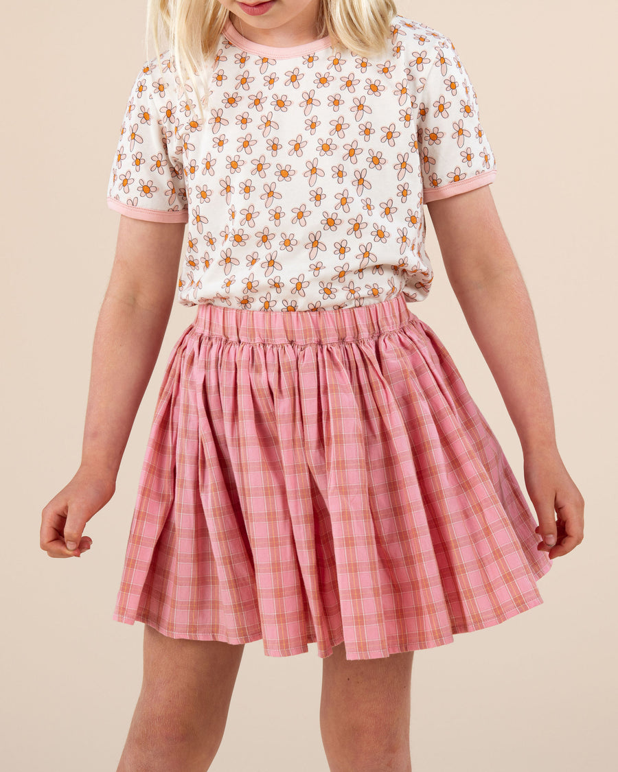 Kids Pink Gingham Skirt
