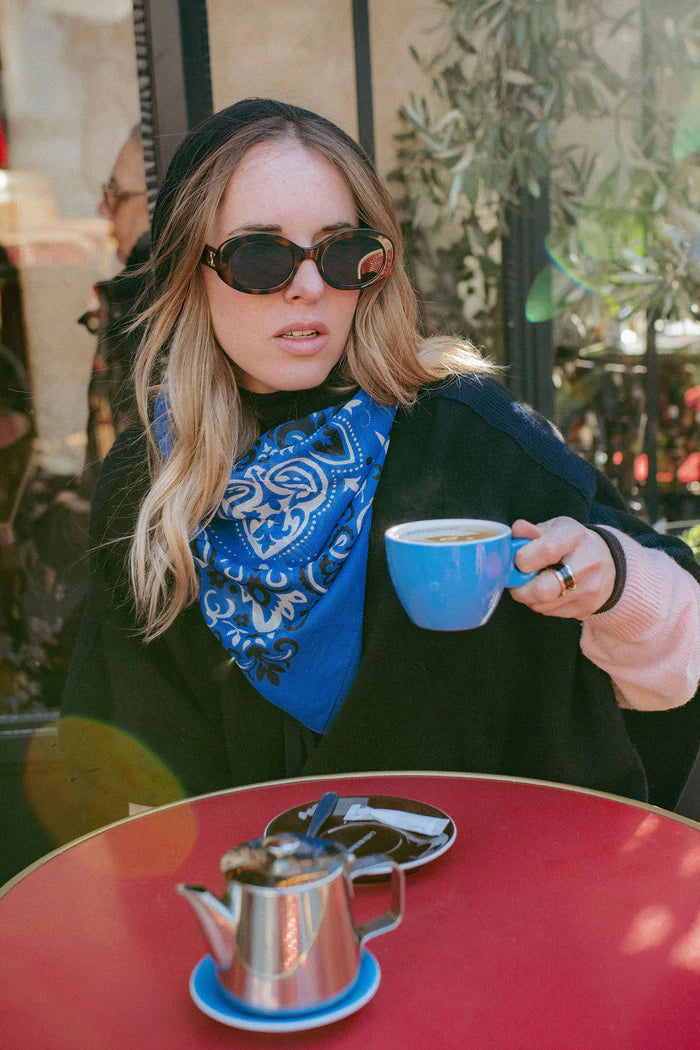 Maison Lecomte Flament Bandana Scarf - Blue
