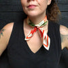 100% Silk Scarf Botanical Hibiscus Flower Bandana Tapestry: 17" x 17"