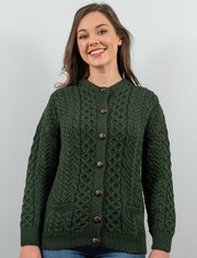 Aran Lumber Cardigan - Green