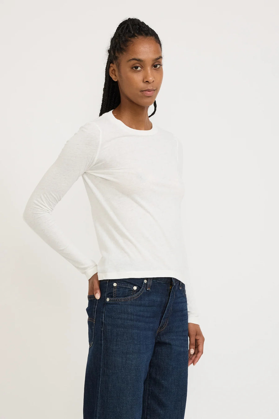 American Vintage Gamipy Long Sleeve Tee - White