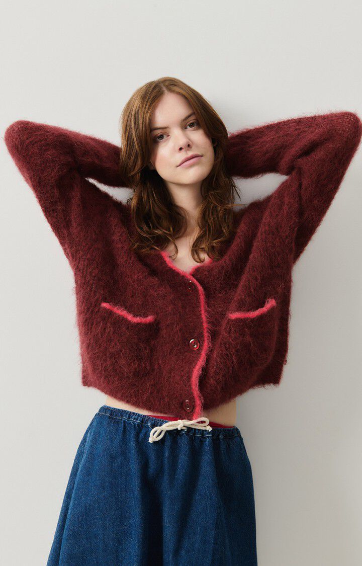 American Vintage Bymi Cardigan - Burgundy Black Melange