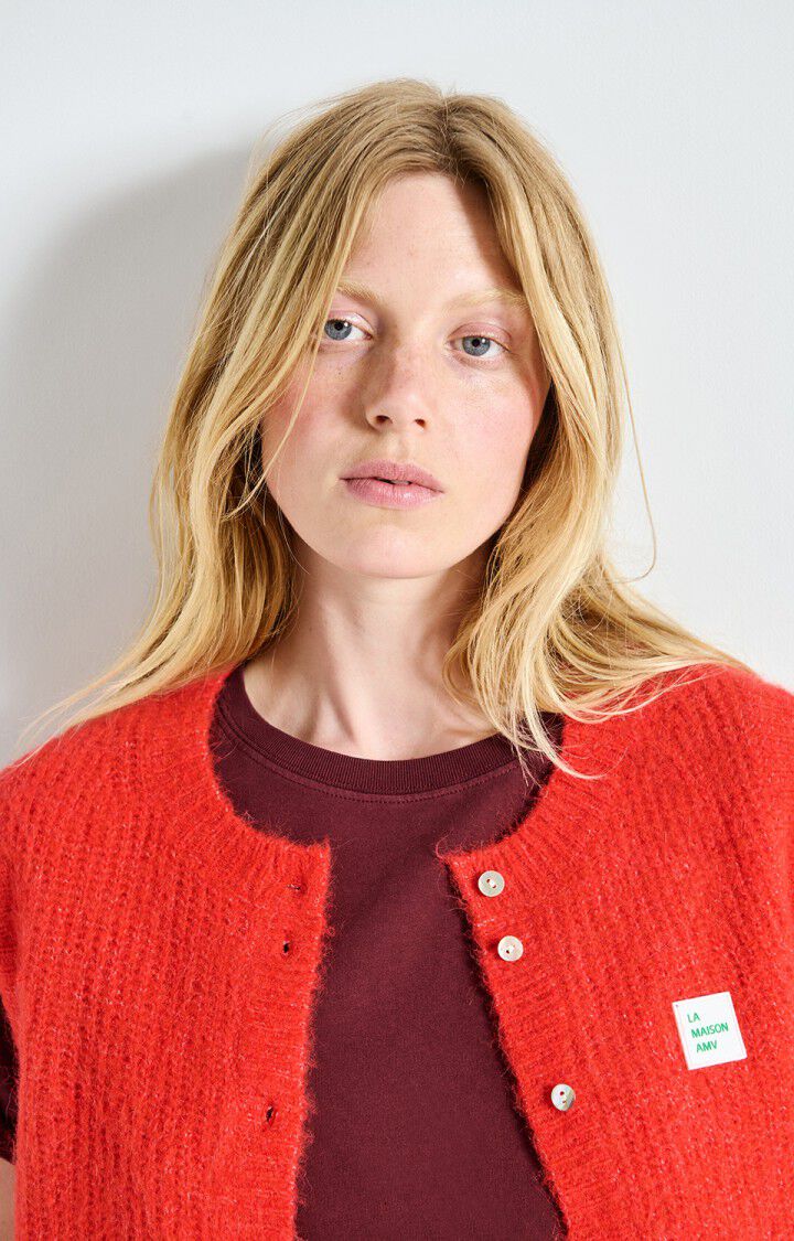 American Vintage East Cardigan (Short Sleeve) - Chilli Pepper Melange