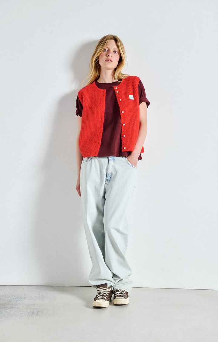 American Vintage East Cardigan (Short Sleeve) - Chilli Pepper Melange