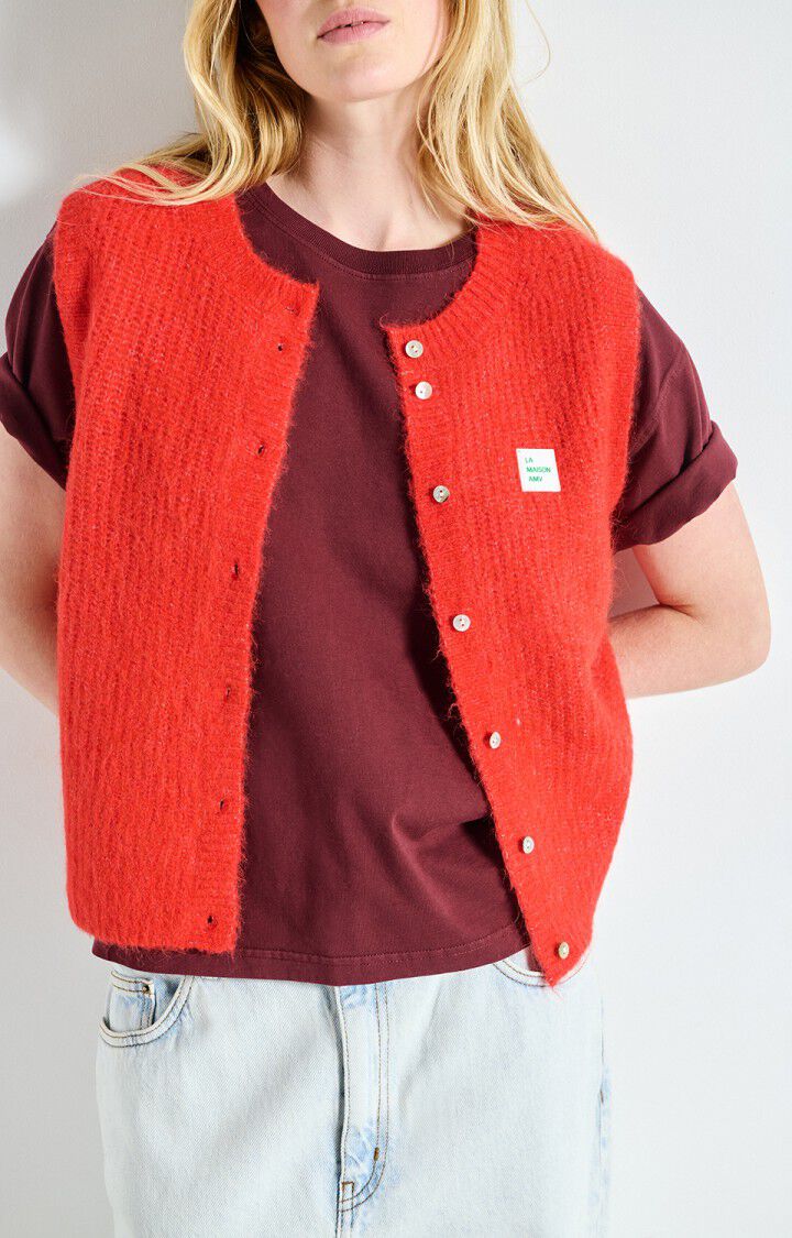 American Vintage East Cardigan (Short Sleeve) - Chilli Pepper Melange