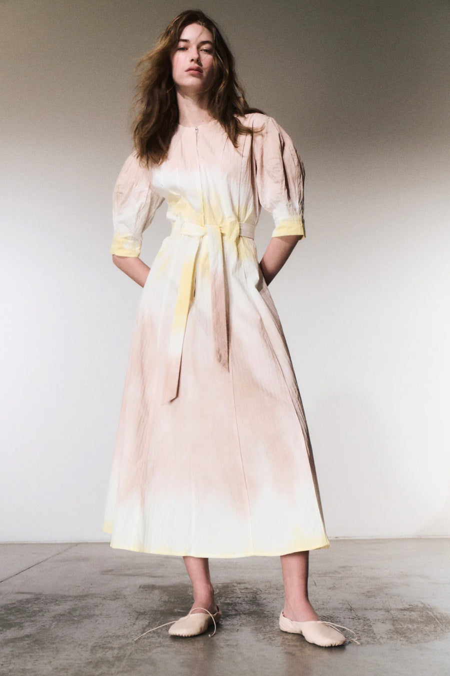 LUUDA  ZIPPER DRESS ICE PINK / PINEAPPLE