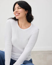 Splendid Classic Long Sleeve Crew - White