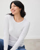 Splendid Classic Long Sleeve Crew - White