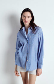 American Vintage Zatybay Shirt - Aqua Stripe