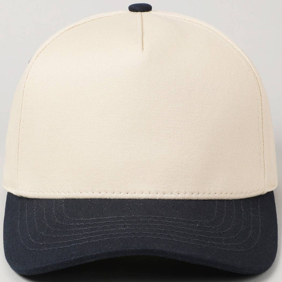 Plain Two Tone Canvas Cotton Baseball Cap : BGD / ONE SIZE