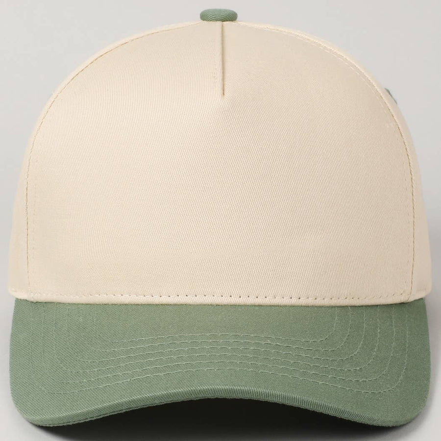 Plain Two Tone Canvas Cotton Baseball Cap : BGD / ONE SIZE