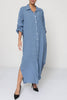 Lea & Luc linen long shirt dress : Blue jeans