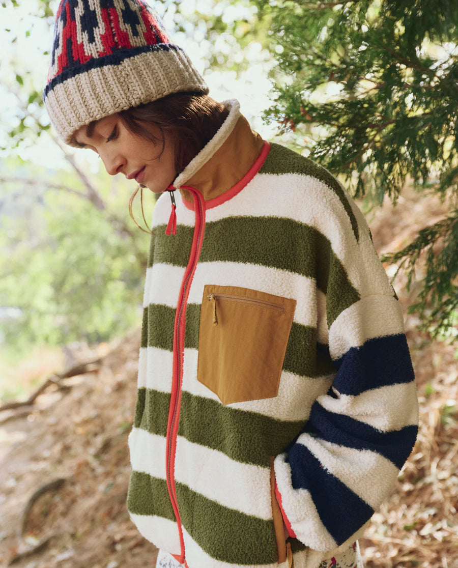 The Great - Plush Terrain Jacket in Mixed Heritage Stripe