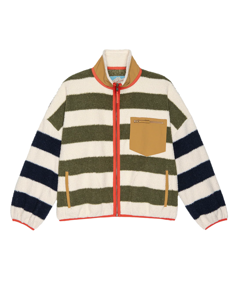 The Great - Plush Terrain Jacket in Mixed Heritage Stripe