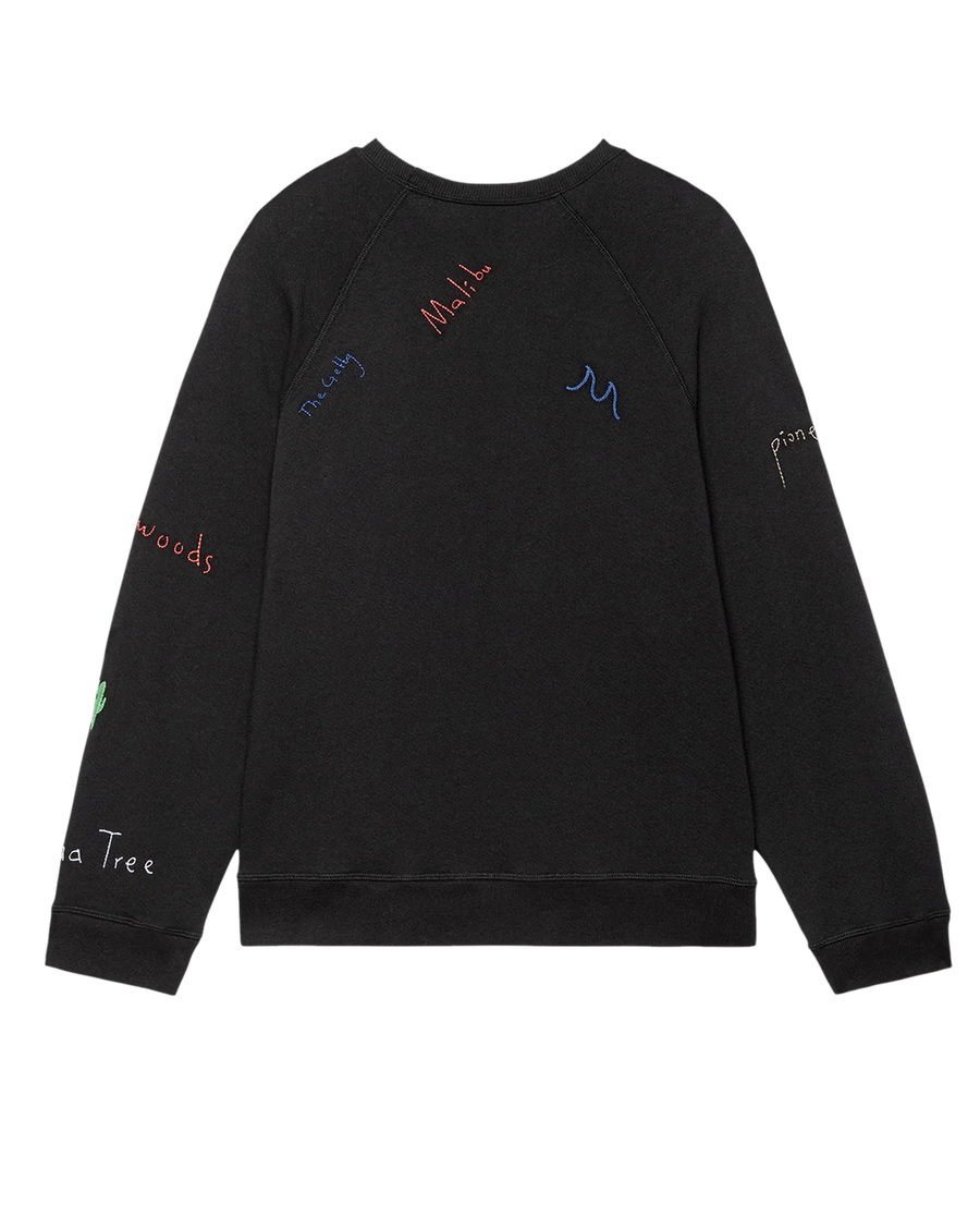 The Great - Slouch Sweatshirt - Almost Black With Golden State Embroidery