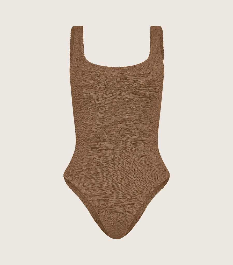 Hunza G - Square Neck Swim Metallic Cocoa