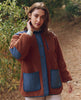 The Great - Plush tundra Jacket in Chocolate & Navy