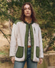 The Great - Plush tundra Jacket in Cream & Army