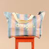 Dougal Beach Bag- Green/Peach Stripe