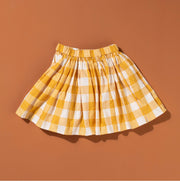 Kids Yellow Gingham Skirt